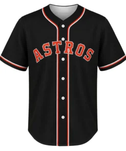Houston Baseball Jersey Custom Solid Black Style