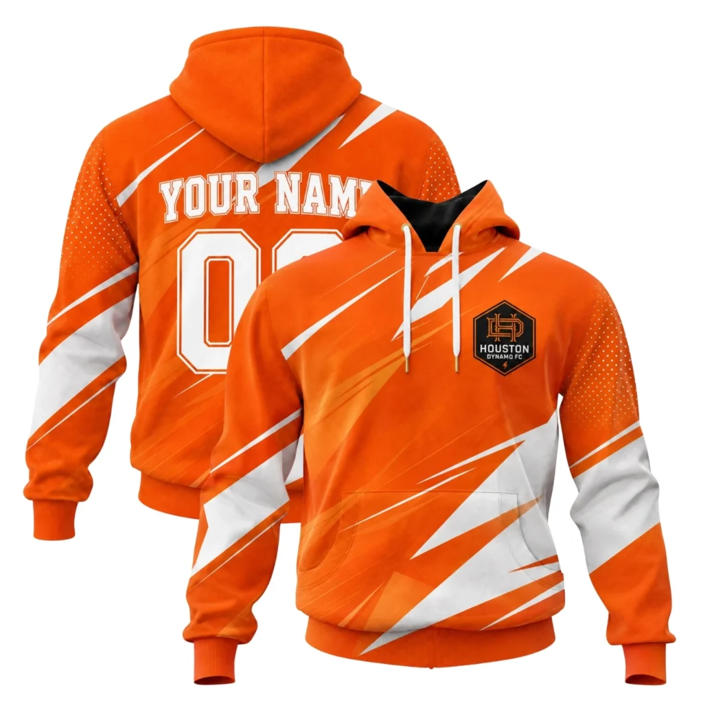 Houston Dynamo Fan Hoodie Custom Unique Geometric Design