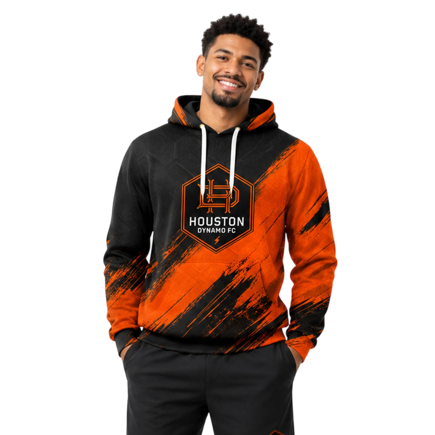 Houston Dynamo FC Hoodie Custom Exclusive Brush Design
