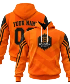 Houston Dynamo Soccer Hoodie Custom Vibrant Chevron Design