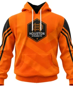Houston Dynamo Soccer Hoodie Custom Vibrant Chevron Design