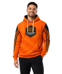 Houston Dynamo Soccer Hoodie Custom Vibrant Chevron Design