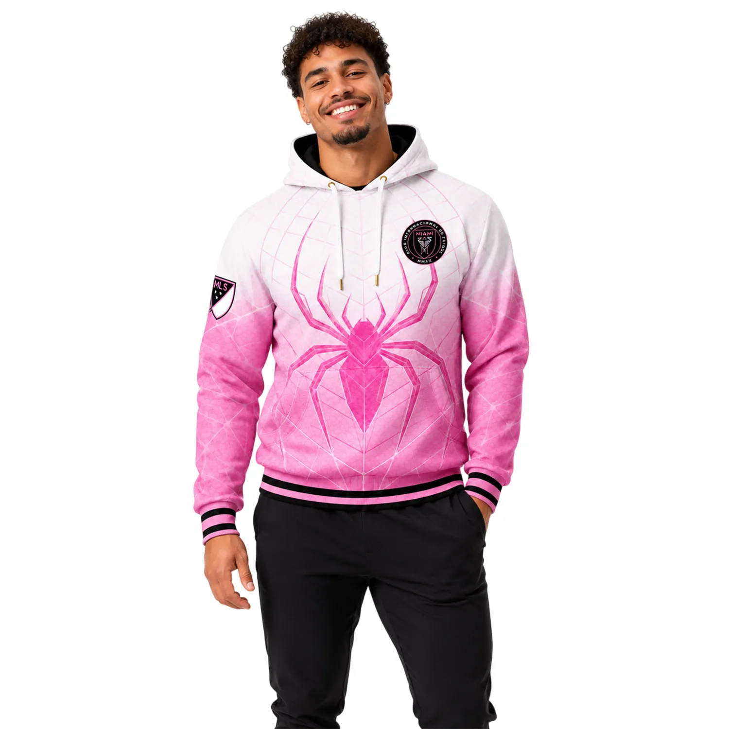 Inter Miami Spiderman Fleece Hoodie – Custom Luxurious Fan Wear