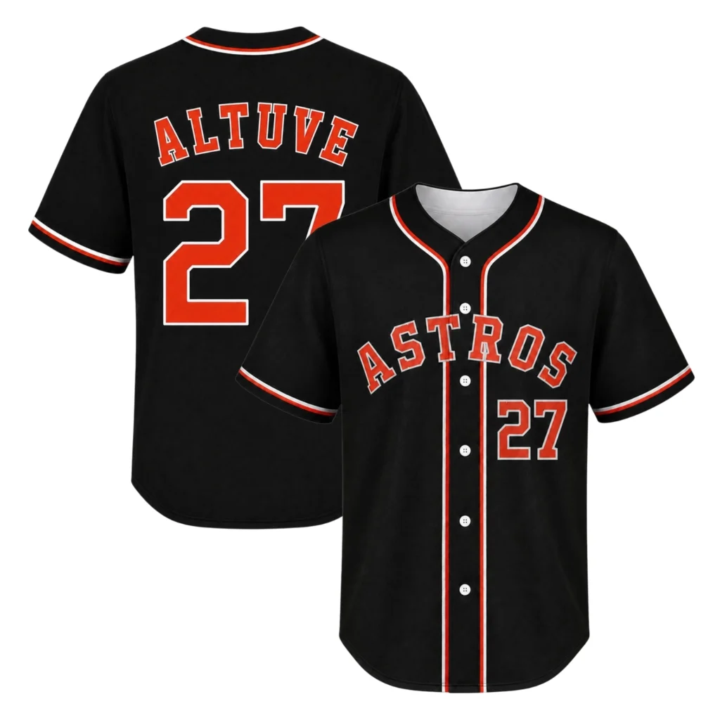 Jose Altuve Astros Jersey Dynamic Black Baseball Style
