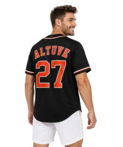 Jose Altuve Astros Jersey Dynamic Black Baseball Style