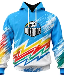 KC Wizards Hoodie Bold Rainbow Splash Retro Graphic