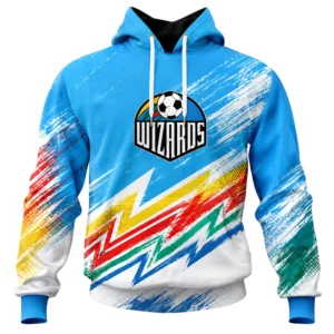 KC Wizards Hoodie Bold Rainbow Splash Retro Graphic