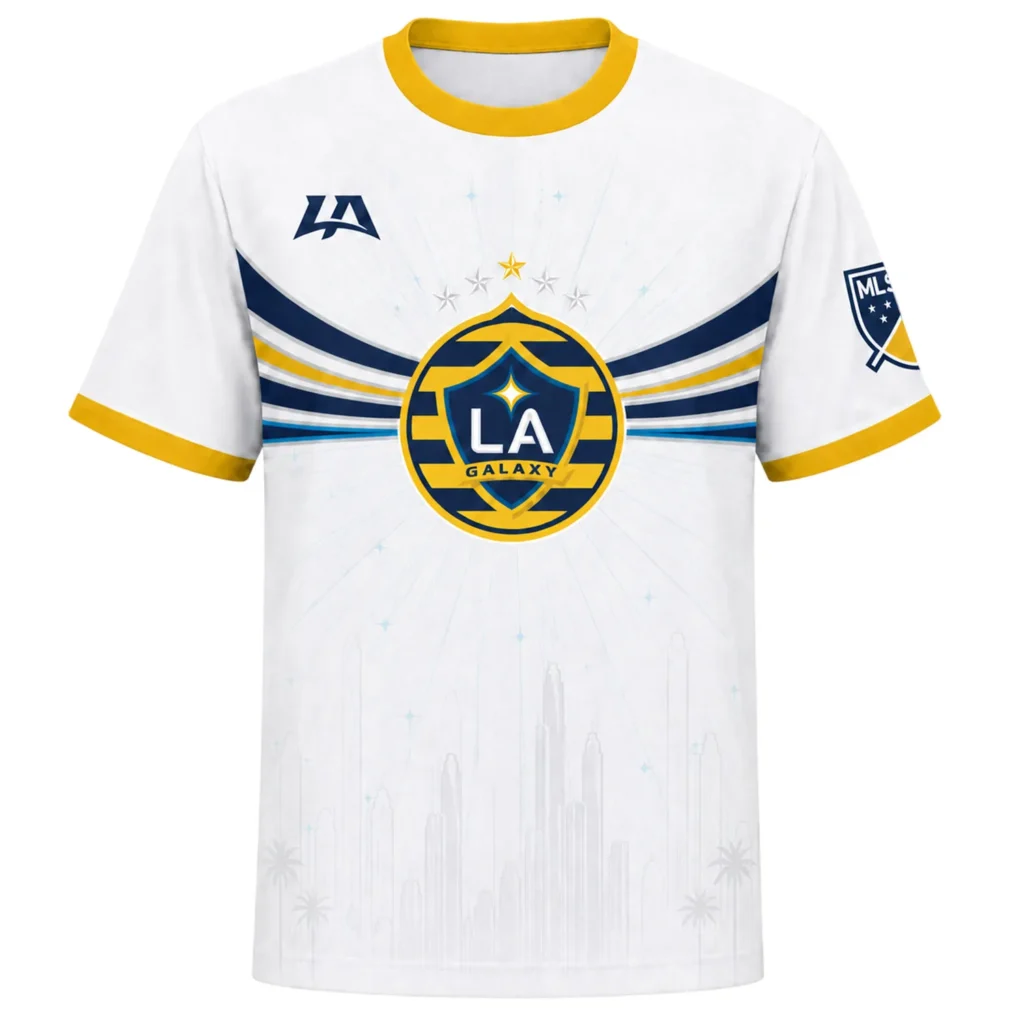 LA Galaxy Custom Jersey – Stunning Gold Skyline Design