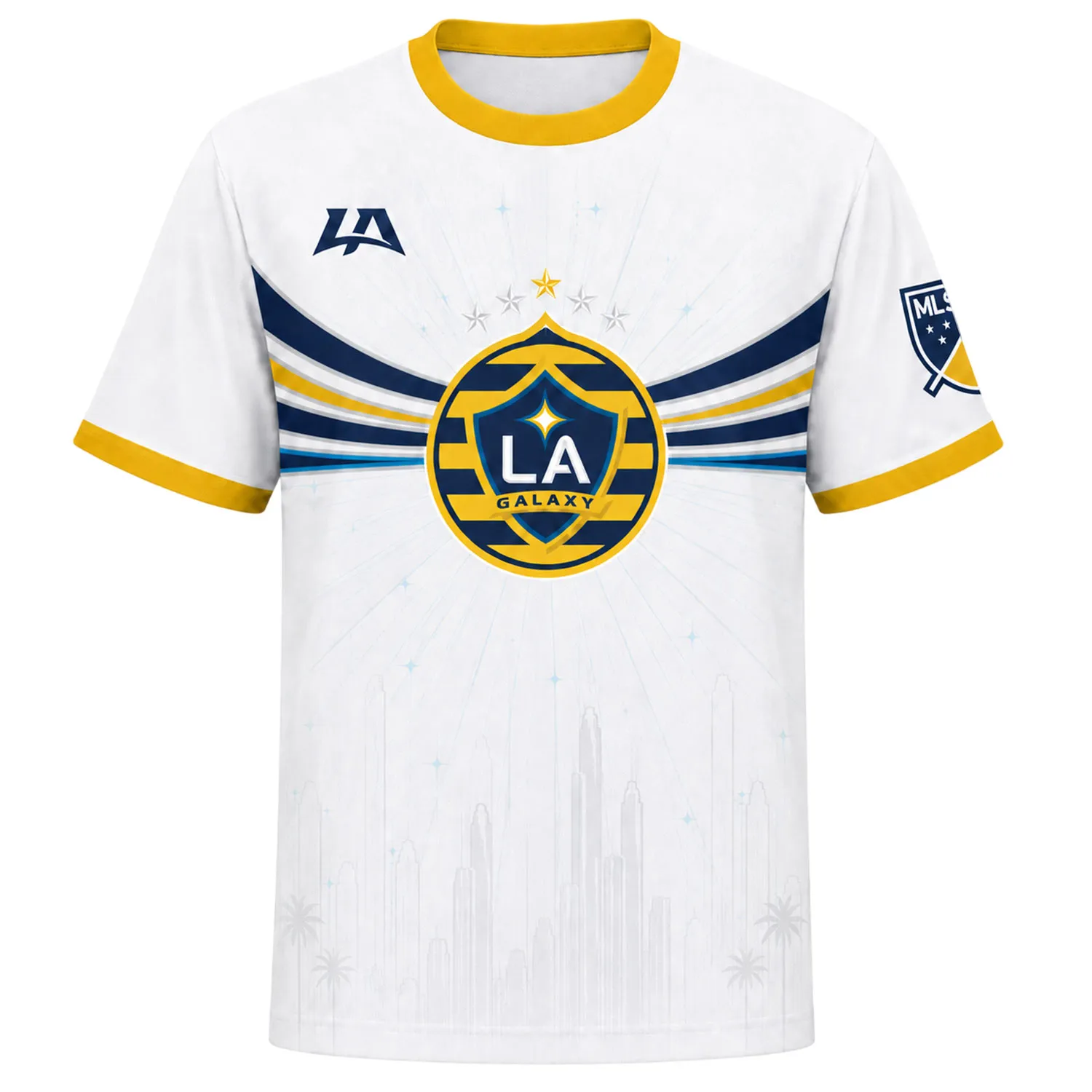 LA Galaxy Custom Jersey – Stunning Gold Skyline Design