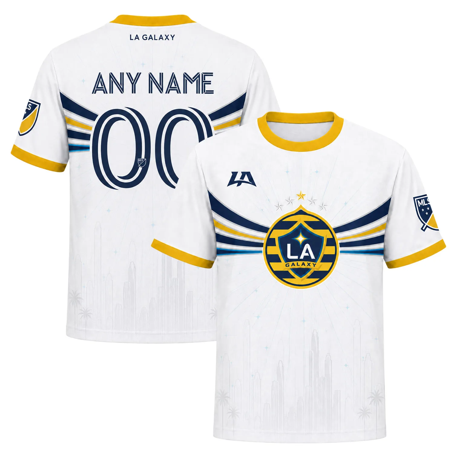 LA Galaxy Custom Jersey – Stunning Gold Skyline Design