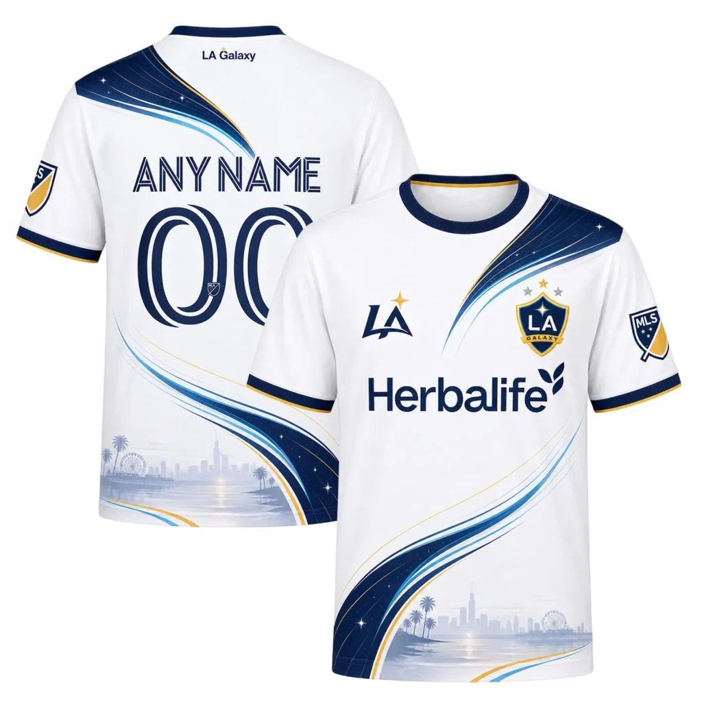 LA Galaxy Soccer Jersey – Epic Coastal Wave Design