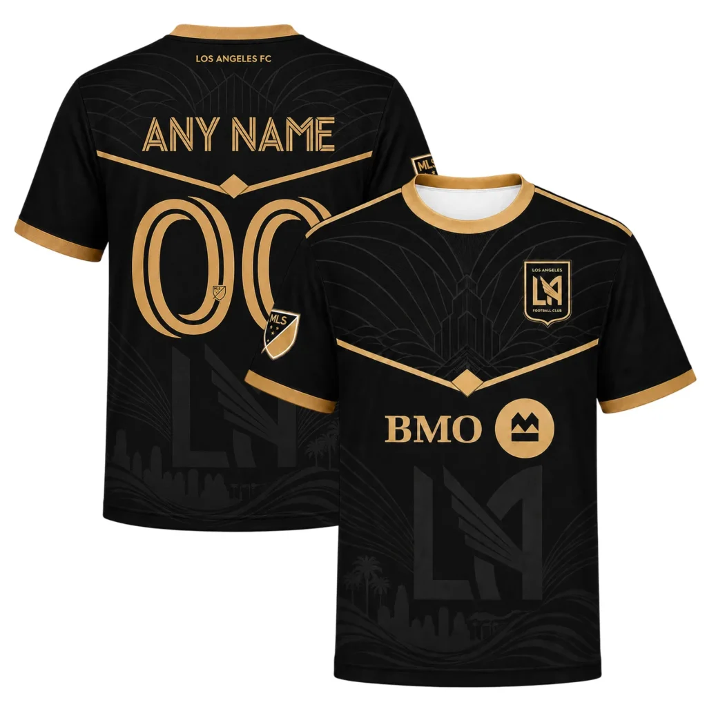 LAFC 2026 Personalized Jersey – Essential Tonal Black Gold Kit