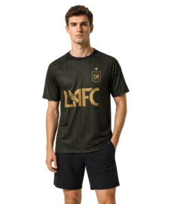 LAFC Black Custom Soccer Jersey Deluxe Gold Kit