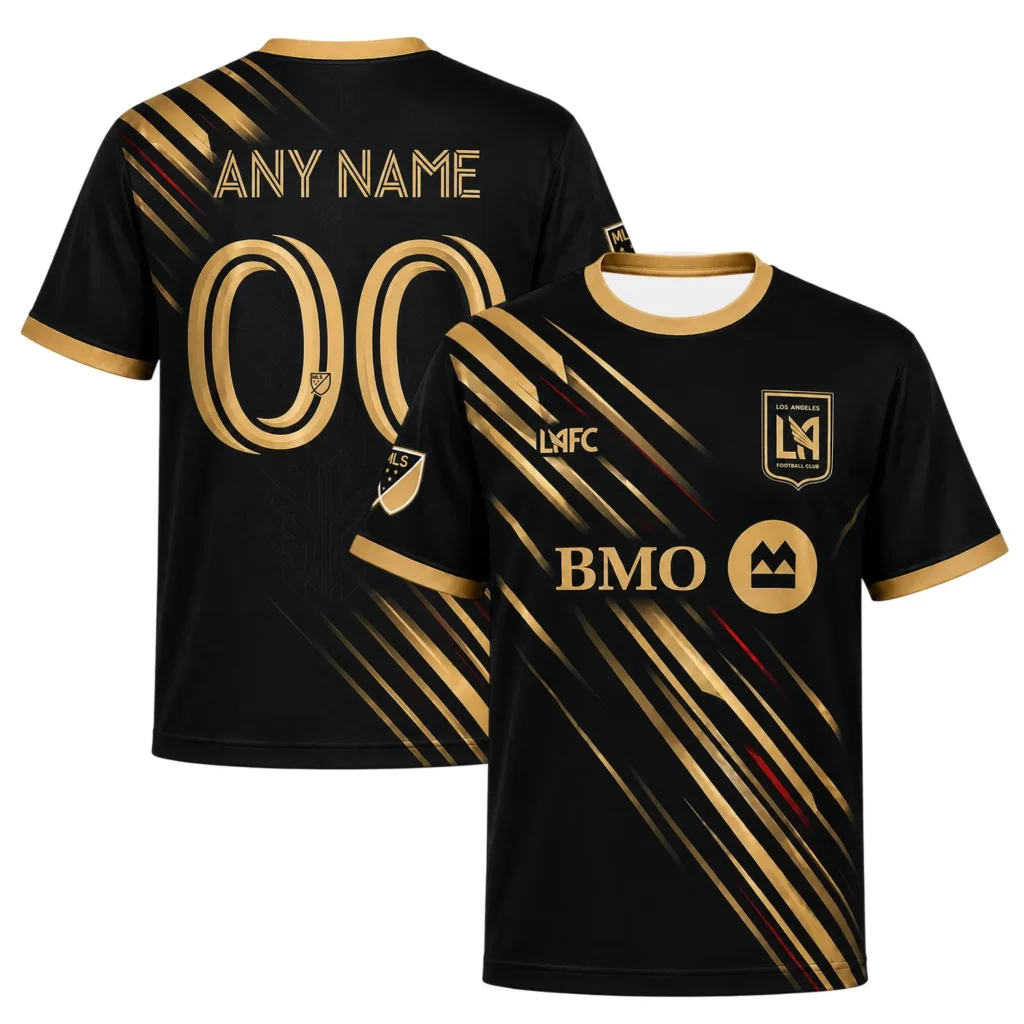 LAFC Black Gold Jersey – Dynamic Stripe Soccer Kit