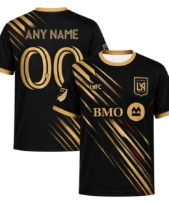 LAFC Black Gold Jersey – Dynamic Stripe Soccer Kit