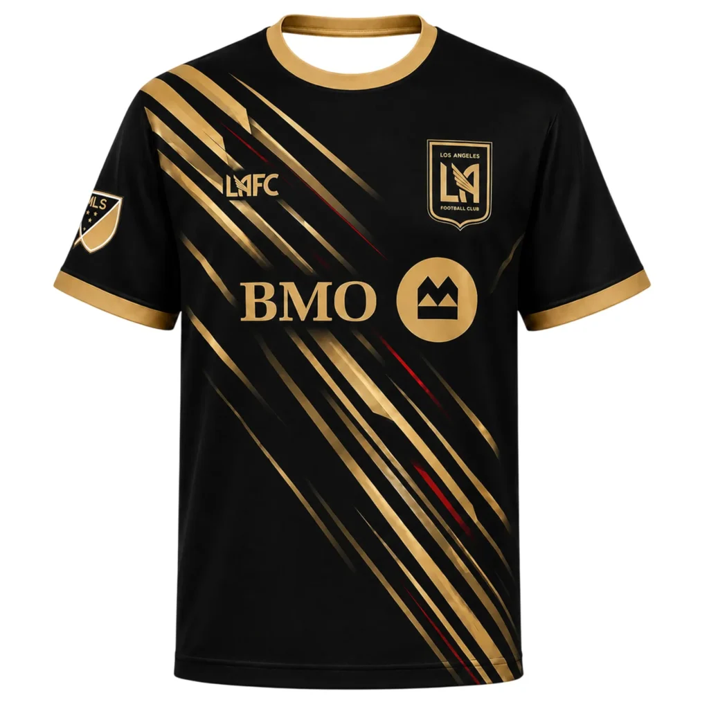 LAFC Black Gold Jersey – Dynamic Stripe Soccer Kit