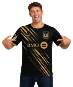 LAFC Black Gold Jersey – Dynamic Stripe Soccer Kit