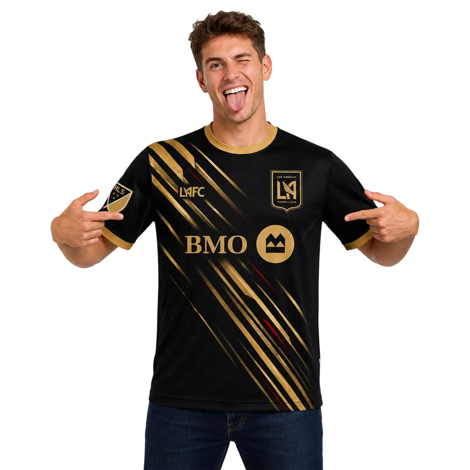 LAFC Black Gold Jersey – Dynamic Stripe Soccer Kit