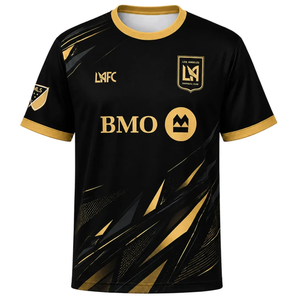 LAFC Custom Jersey – Bold Black & Gold Soccer Shirt