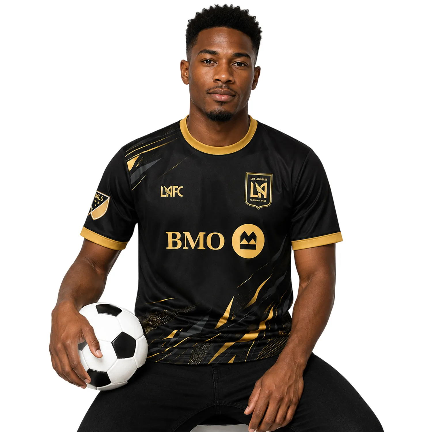 LAFC Custom Jersey – Bold Black & Gold Soccer Shirt