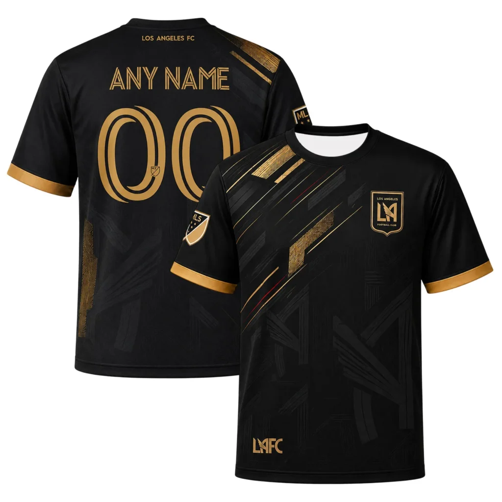LAFC Football Custom Shirt – Essential Tonal Black Gold Jersey