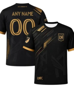 LAFC Football Custom Shirt – Essential Tonal Black Gold Jersey