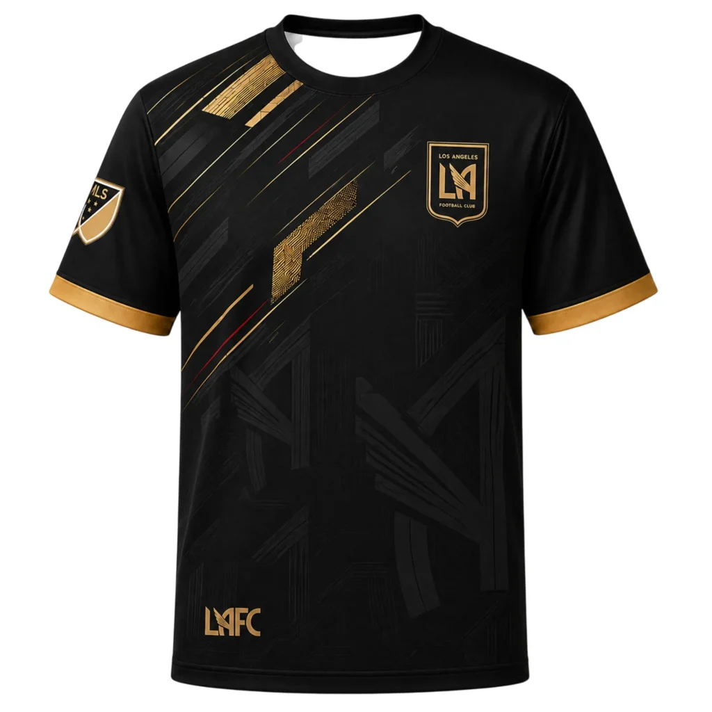 LAFC Football Custom Shirt – Essential Tonal Black Gold Jersey