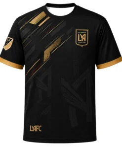 LAFC Football Custom Shirt – Essential Tonal Black Gold Jersey