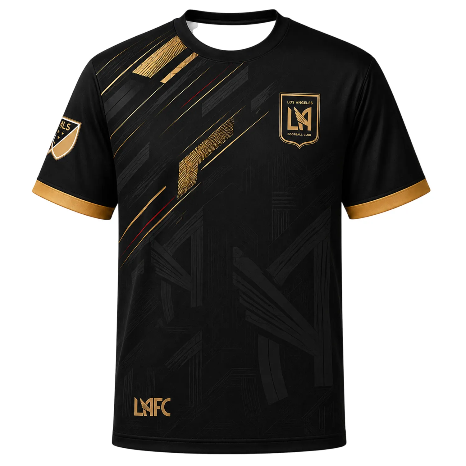 LAFC Football Custom Shirt – Essential Tonal Black Gold Jersey