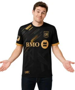 LAFC Football Custom Shirt – Essential Tonal Black Gold Jersey