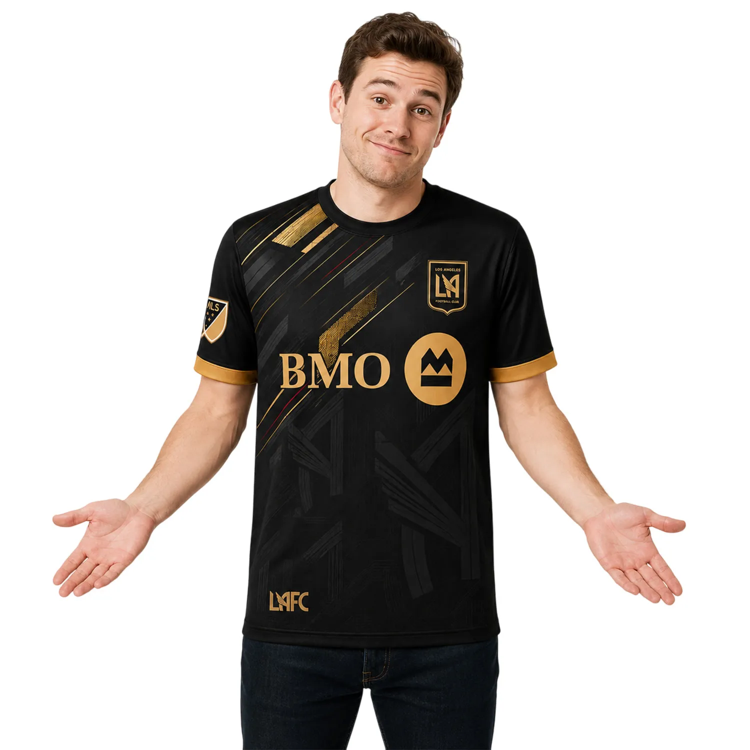 LAFC Football Custom Shirt – Essential Tonal Black Gold Jersey