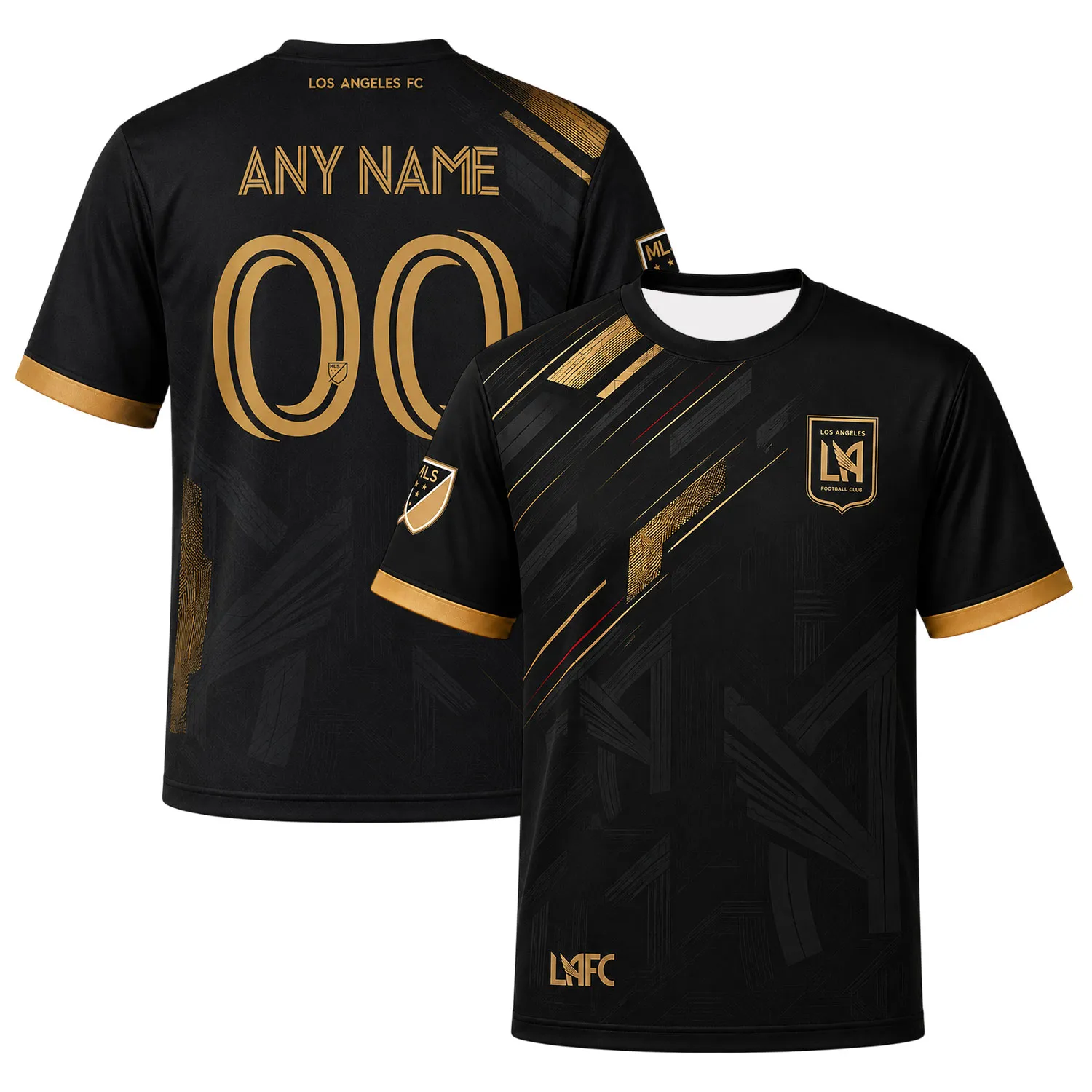 LAFC Football Custom Shirt – Essential Tonal Black Gold Jersey