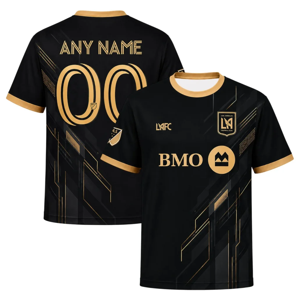 LAFC Personalized Jersey – Bold Geometric Black Gold Kit