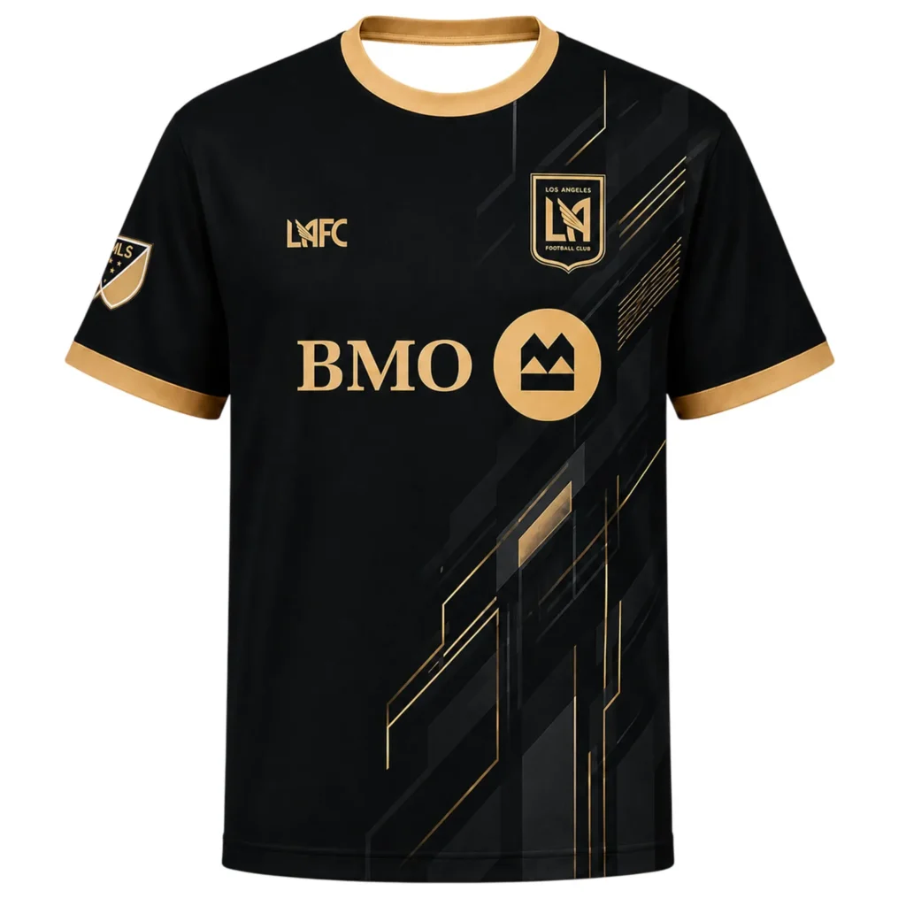 LAFC Personalized Jersey – Bold Geometric Black Gold Kit