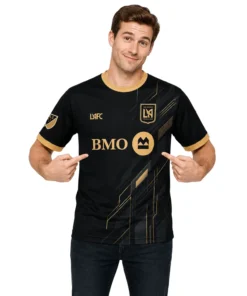 LAFC Personalized Jersey – Bold Geometric Black Gold Kit