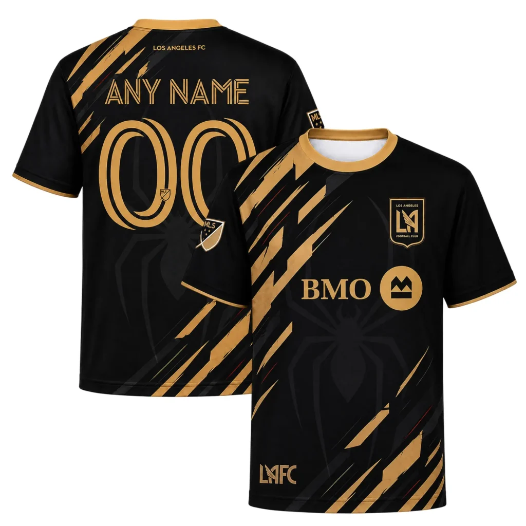 LAFC Spiderman Custom Jersey – Dynamic Gold Slash Fan Kit
