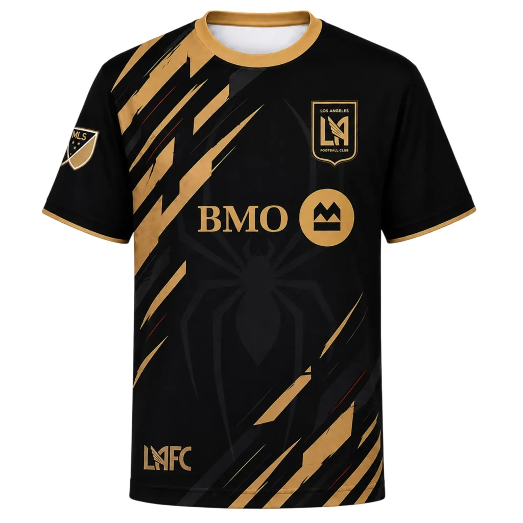 LAFC Spiderman Custom Jersey – Dynamic Gold Slash Fan Kit