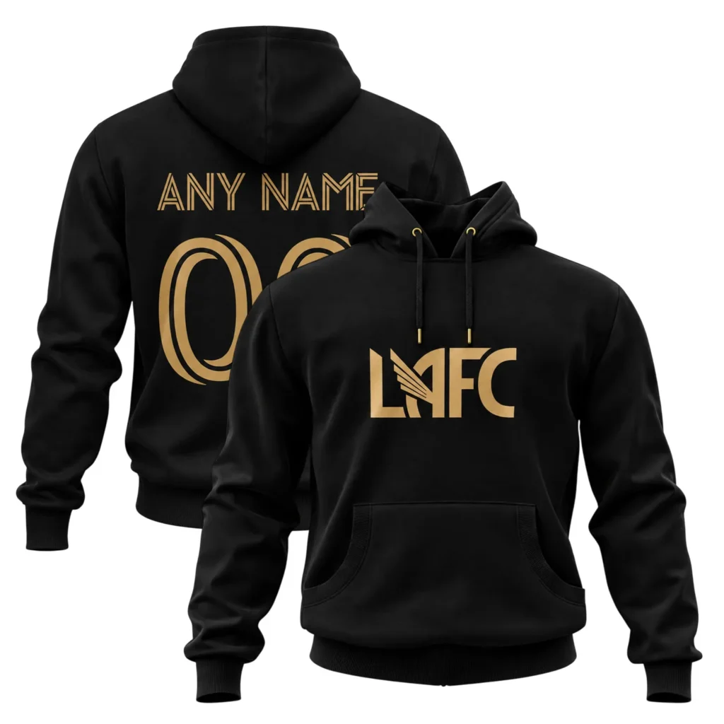 LAFC Vintage Custom Black Hoodie – Vibrant Soccer Gear Custom