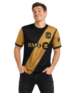Men’s LAFC 2026 Custom Jersey – Elite Black Gold Panel Soccer Kit