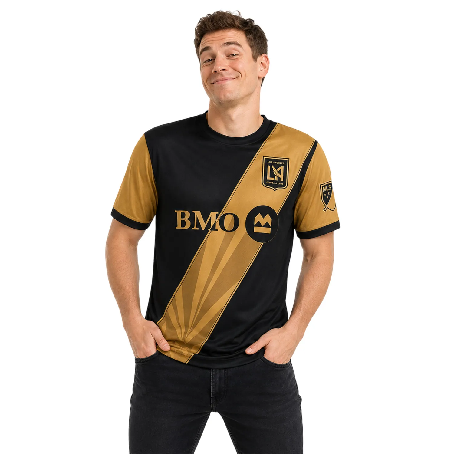 Men’s LAFC 2026 Custom Jersey – Elite Black Gold Panel Soccer Kit