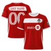 Men's Toronto FC Red Custom Jersey – Bold White Stripe Custom Name & Number