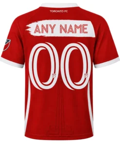Men's Toronto FC Red Custom Jersey – Bold White Stripe Custom Name & Number