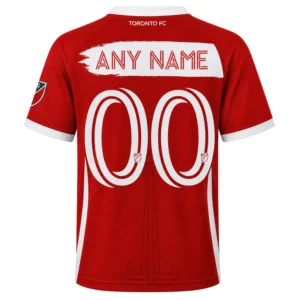 Men's Toronto FC Red Custom Jersey – Bold White Stripe Custom Name & Number