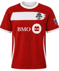 Men's Toronto FC Red Custom Jersey – Bold White Stripe Custom Name & Number