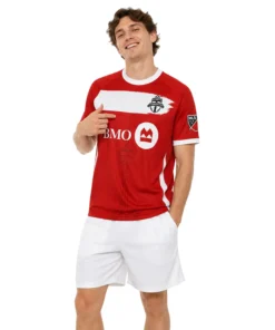 Men's Toronto FC Red Custom Jersey – Bold White Stripe Custom Name & Number