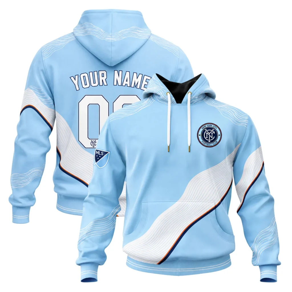 New York City FC Custom Blue Hoodie – Quality Fan Wear