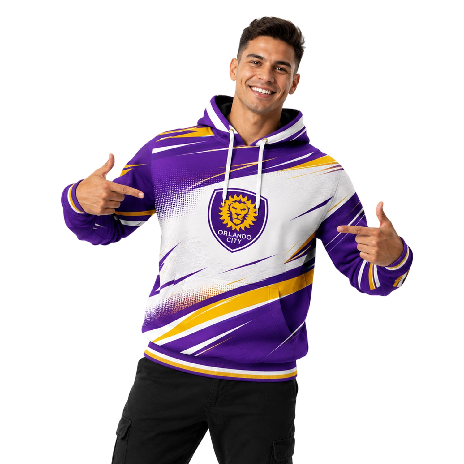 Orlando City Fan Hoodie Custom Elite Gold Lion Style