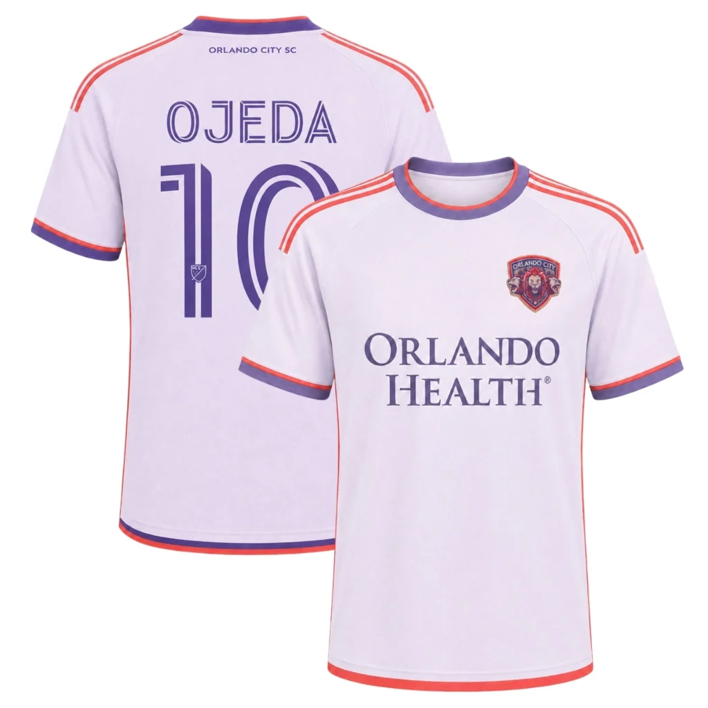 Orlando City Martín Ojeda Jersey Vibrant White Purple Style
