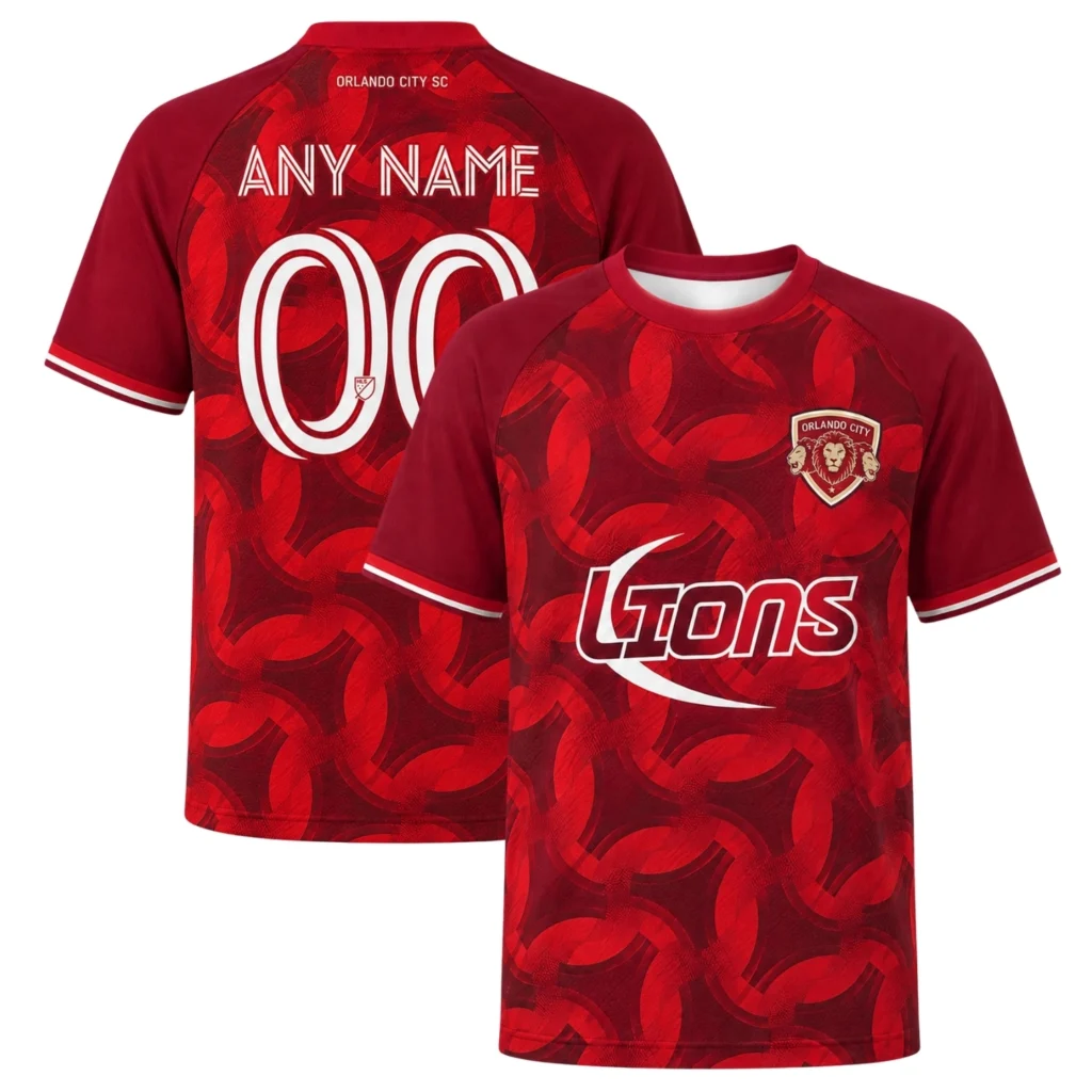 Orlando City MLS Jersey Custom Dynamic Red Pattern