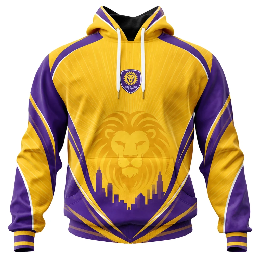 Orlando City SC Hoodie Custom Bold Gold Lion Style
